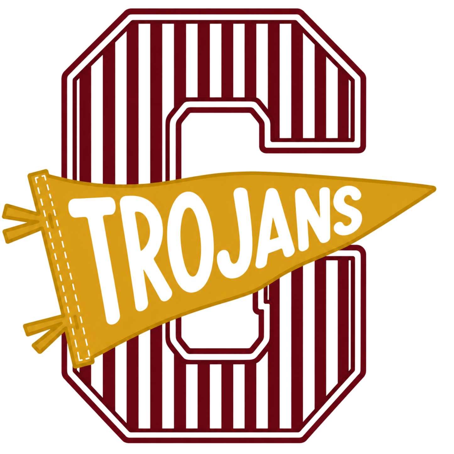 Girard Trojans | Oversized Stripe G Spirit Wear