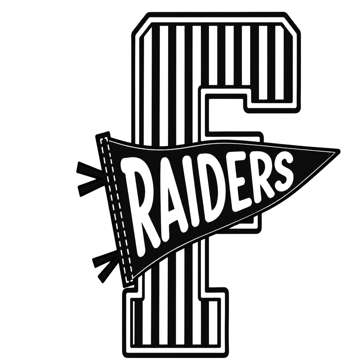 Frontenac Raiders | Comfort Colors Oversized Stripe F Spirit Wear