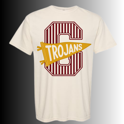 Girard Trojans | Comfort Colors Oversized Stripe G Spirit Wear