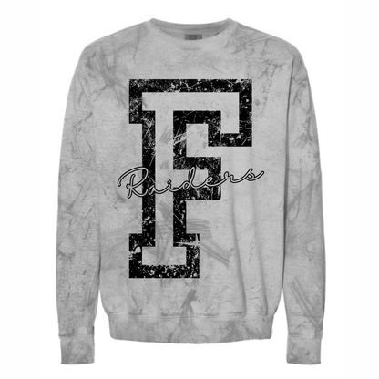 Frontenac Raiders | Gildan/Comfort Colors: Distressed Script F Crewneck