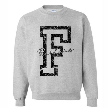 Frontenac Raiders | Gildan/Comfort Colors: Distressed Script F Crewneck